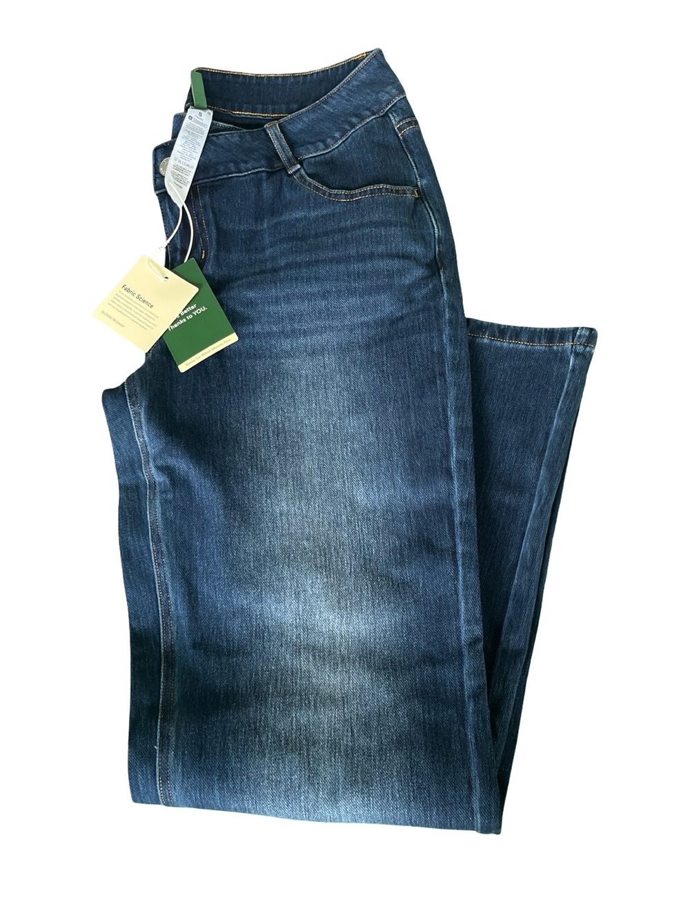 NEW Halara Flex Denim Jeans Asymmetric Crossover Waist Mid Rise Size Small